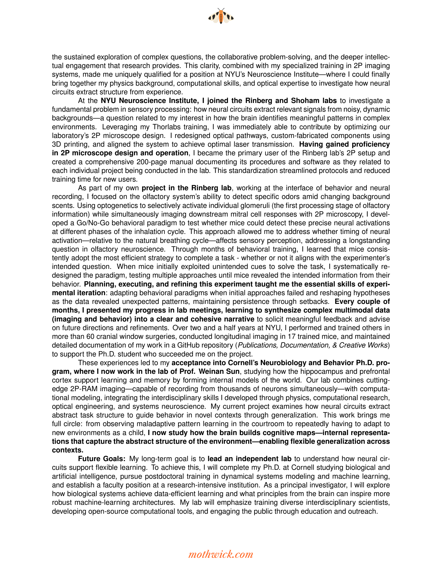 Personal Statement — original page 2 of 3.