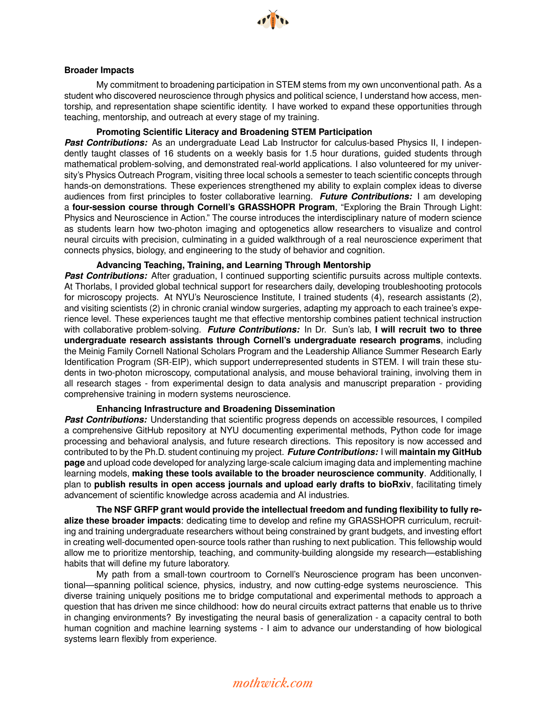 Personal Statement — original page 3 of 3.