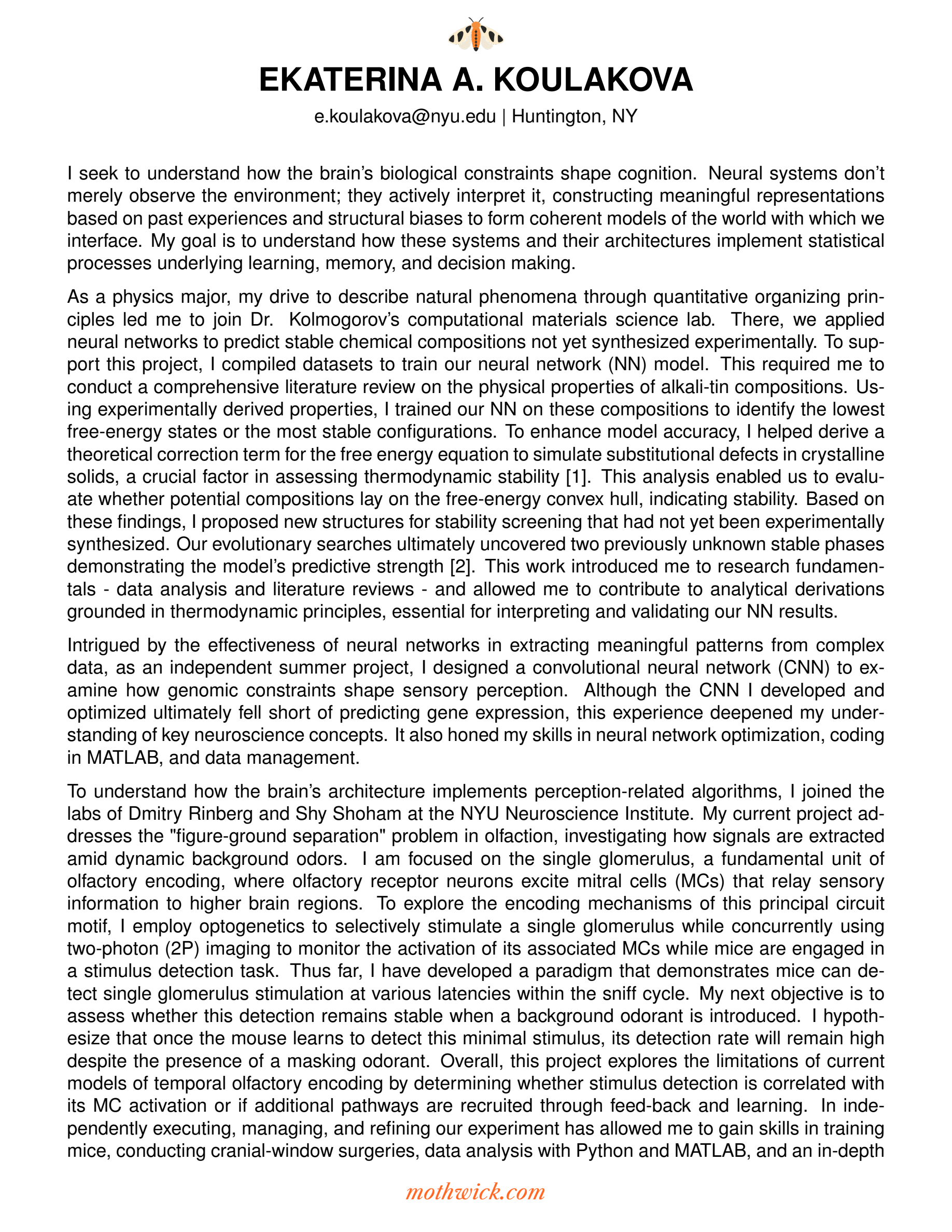 Academic Statement of Purpose — original page 1 of 2.
