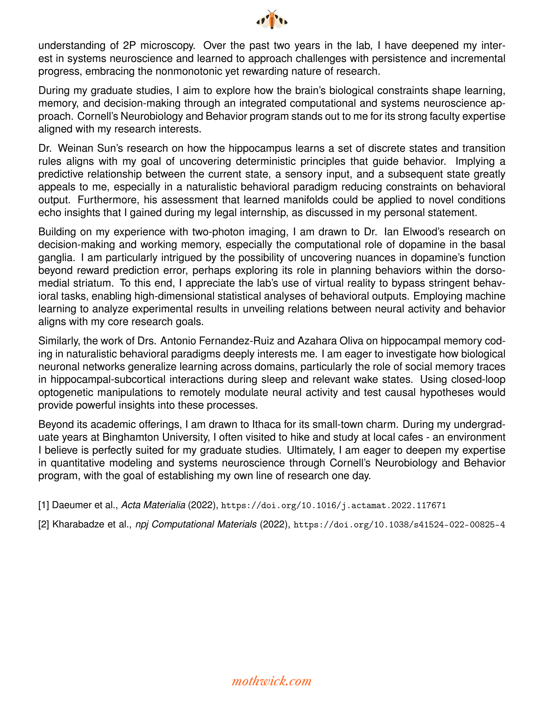 Academic Statement of Purpose — original page 2 of 2.